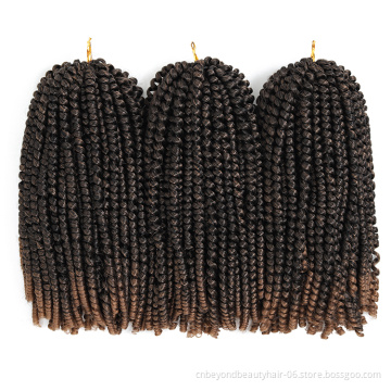 beauty supply 30strands Fluffy Spring Twist Hair Crochet Braids Synthetic Braiding Hair Black Brown Burgundy colored